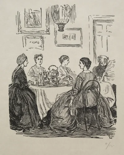 The Annual Question - Where Shall We Go? by George Du Maurier, print, 1865