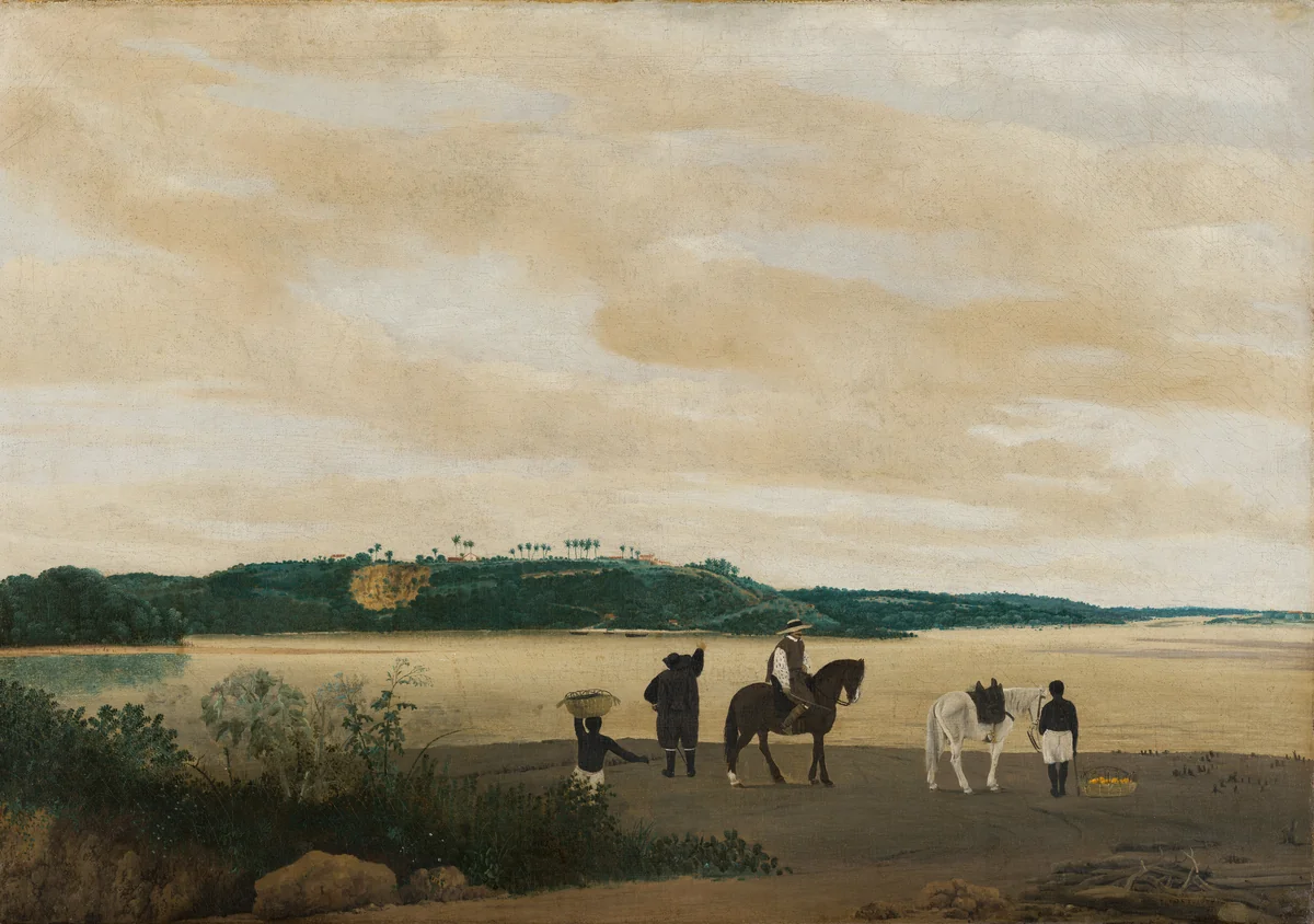 View of Itamaracá Island in Brazil by Frans Post, painting, 1637