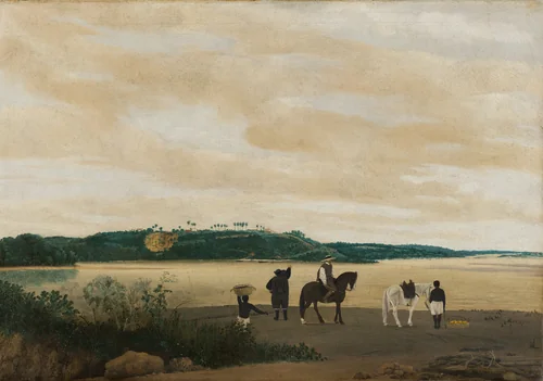 View of Itamaracá Island in Brazil by Frans Post, painting, 1637