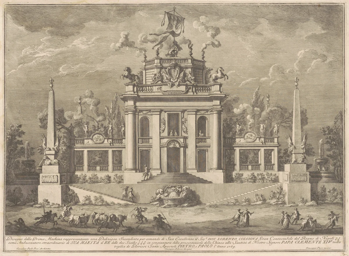 The Prima Macchina for the Chinea of 1769: A "Deliziosa" by Giuseppe Vasi, print, 1769
