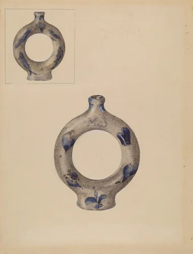Ring Bottle by Yolande Delasser, index of american design, 1936