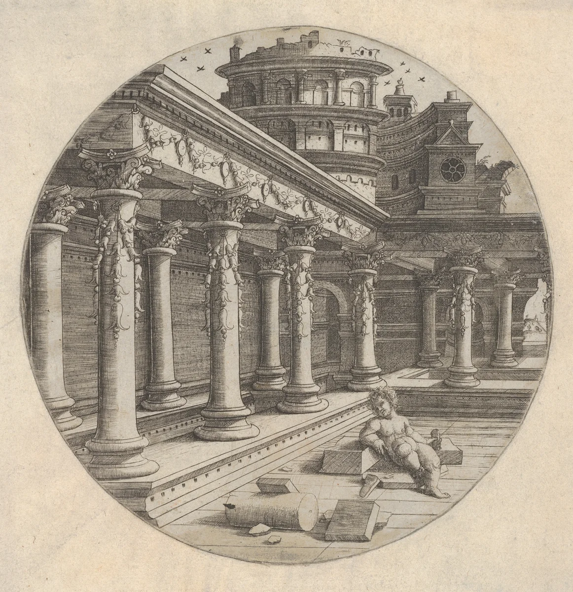 L'Enfant dans la Galerie by Jean de Gourmont, print, 1506-1526