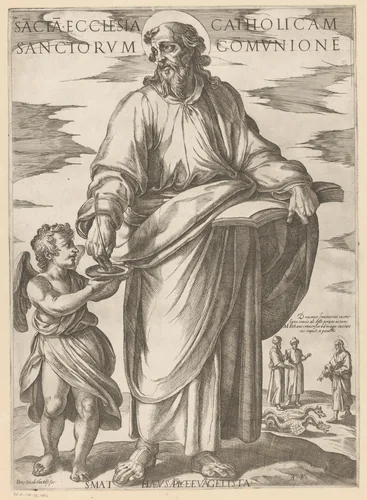 De heilige Matteüs by Unknown, print, 1565-1630