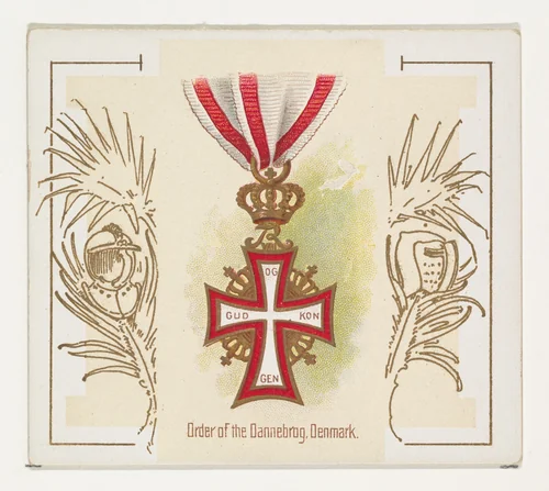 Order of the Dannebrog, Denmark, from the World's Decorations series (N44) for Allen & Ginter Cigarettes by Allen & Ginter, print, 1890