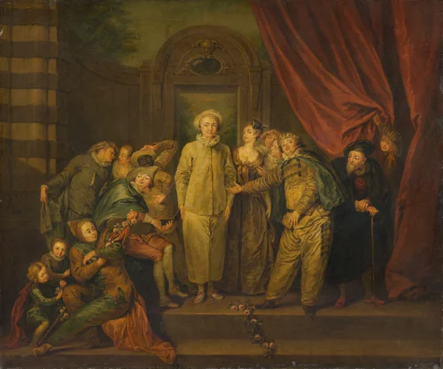 The Italian Comedians (copy) by Antoine Watteau, painting, 1800-1899