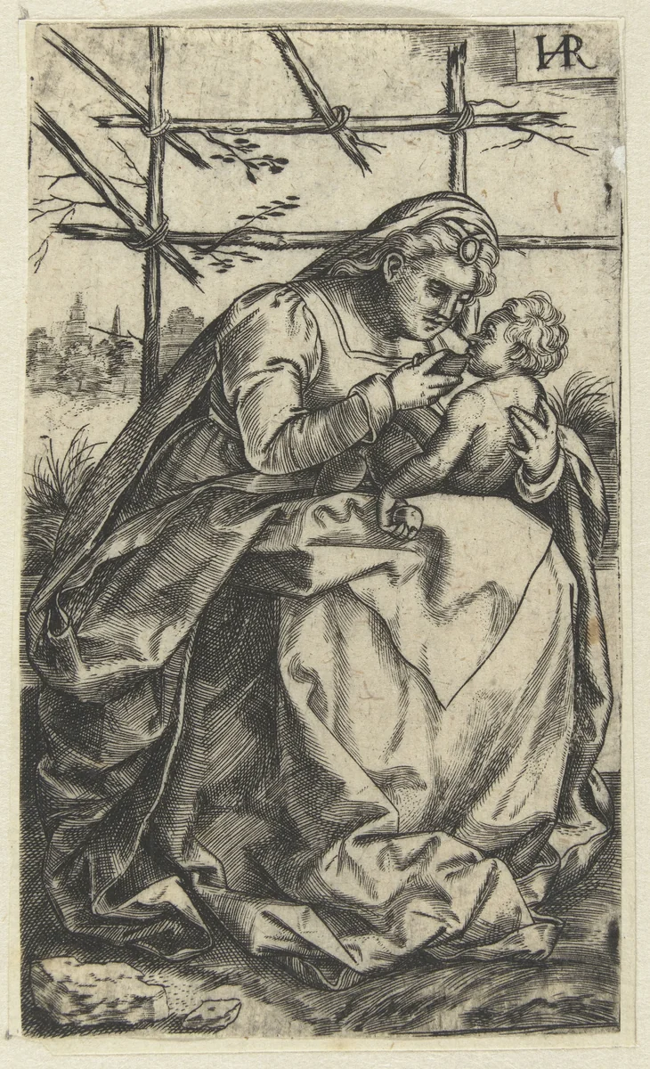 Madonna met kind by Unknown, print, 1510-1568
