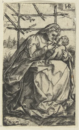 Madonna met kind by Unknown, print, 1510-1568