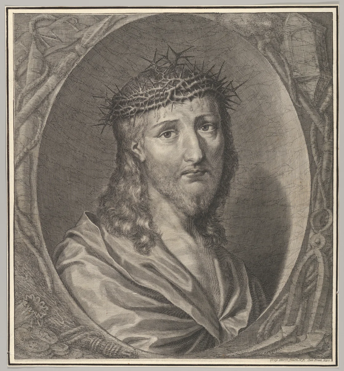Christ Crowned with Thorns by Grégoire Huret, print, 1620-1670