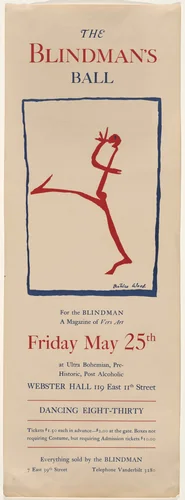 Poster for The Blind Man’s Ball, Webster Hall, New York City by Beatrice Wood, design, 1917