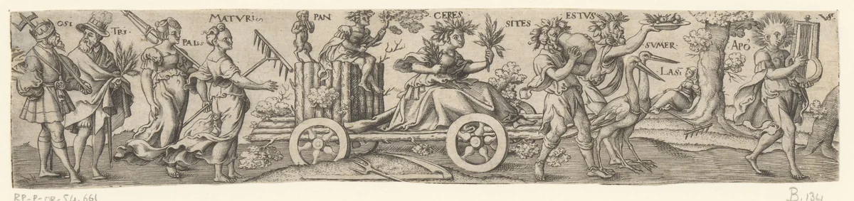 Triomftocht van de zomer by Unknown, print, 1524-1562