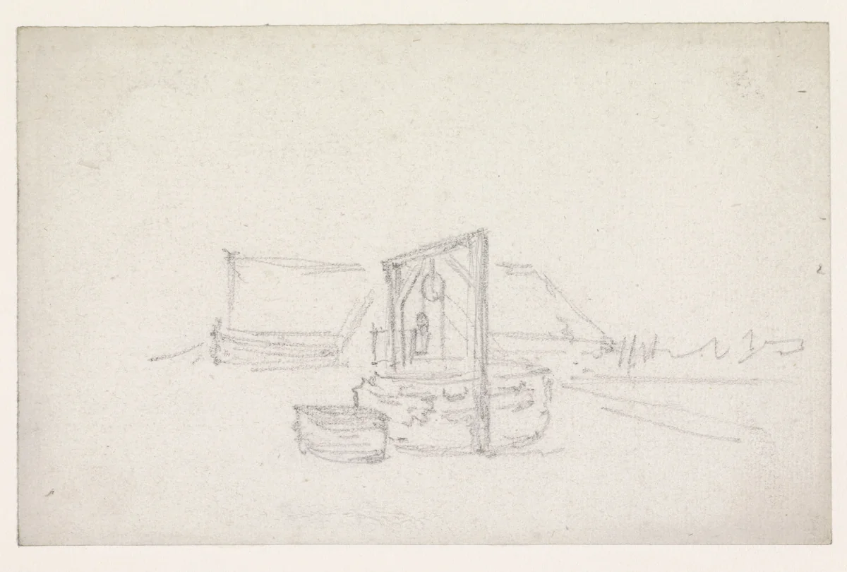 Schets van een waterput by Georges Michel, drawing, 1773-1843