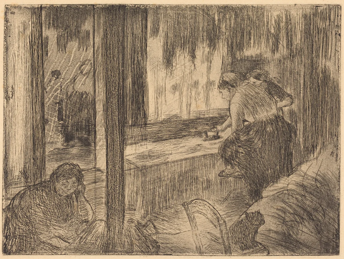 The Laundresses (Les blanchisseuses (La repassage)) by Edgar Degas, print, 1879-1880