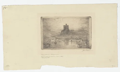 Dedham Castle, After Turner by John Sloan, print, 1888