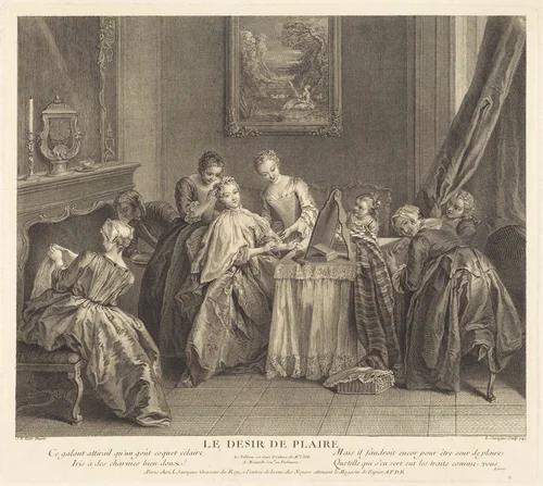 Le desir de plaire by Louis de Surugue de Surgis; Jean-Baptiste Joseph Pater, print, 1743