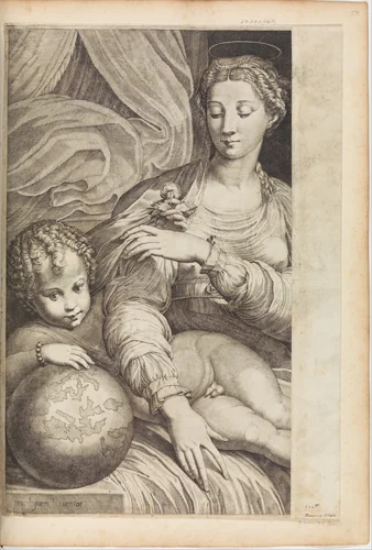 Madonna of the Rose by anonymous, print, 1500-1699
