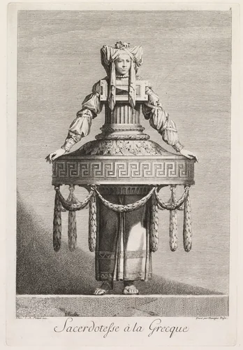Priestess in the Greek Style, Plate 8 by Benigno Bossi, print, 1771