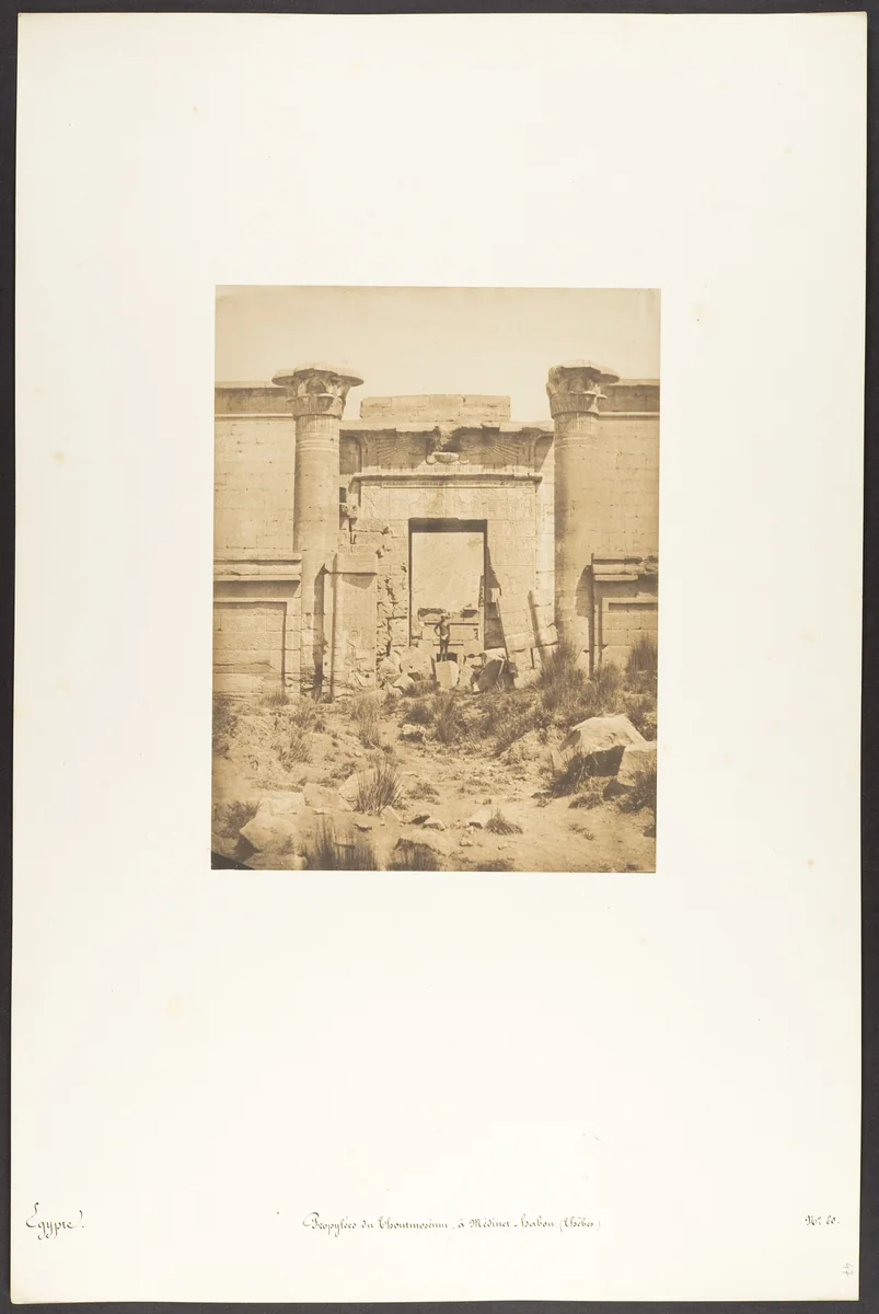 Propylées du Thoutmoséum, à Médinet-habou (Thèbes) by Maxime Du Camp, photograph, 1849-1850