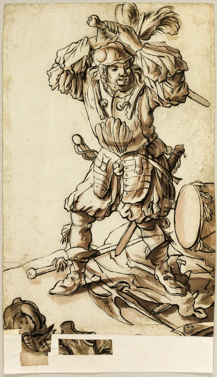 A Landsknecht by Unknown Artist, drawing, 1590-1709