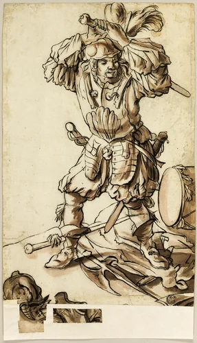 A Landsknecht by Unknown Artist, drawing, 1590-1709
