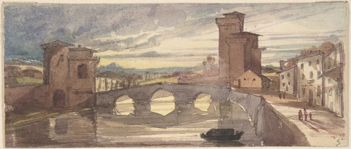 Pisa by Sir Francis Seymour Haden, drawing, 1843-1844