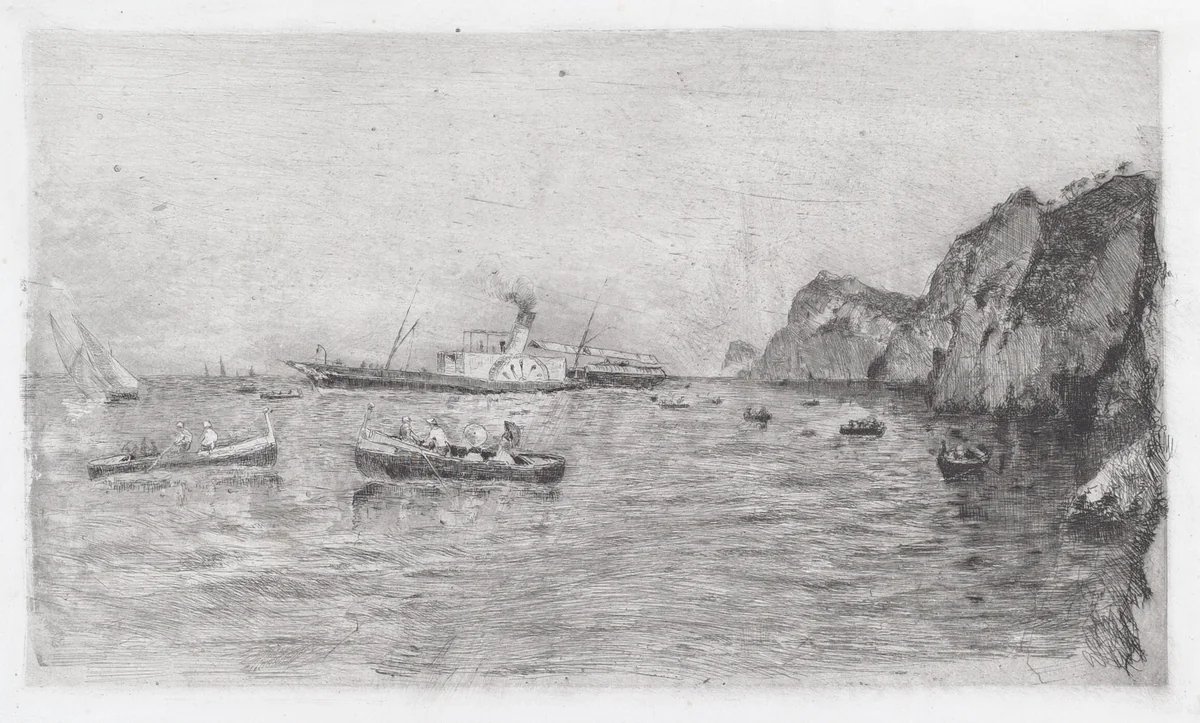 Harbor at Capri [Marina di Capri] by Uberto dell'Orto, print, 1876-1880
