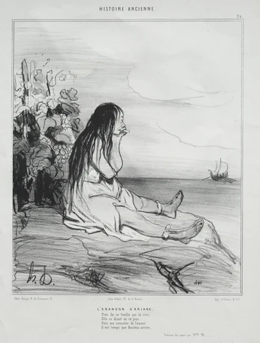 The Abandonment of Ariadne by Honoré Daumier, print, 1842