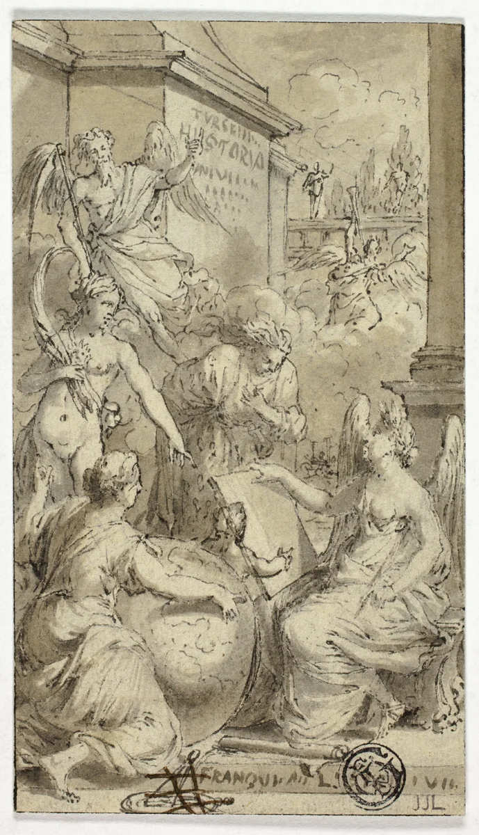 Allegory of History by Unknown Artist, drawing, 1700-1799