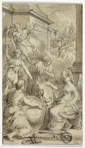 Allegory of History by Unknown Artist, drawing, 1700-1799