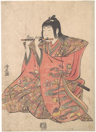 A Doll Representing a Boy Playing a Flute by Torii Kiyonaga (鳥居清長), print, 1770-1790