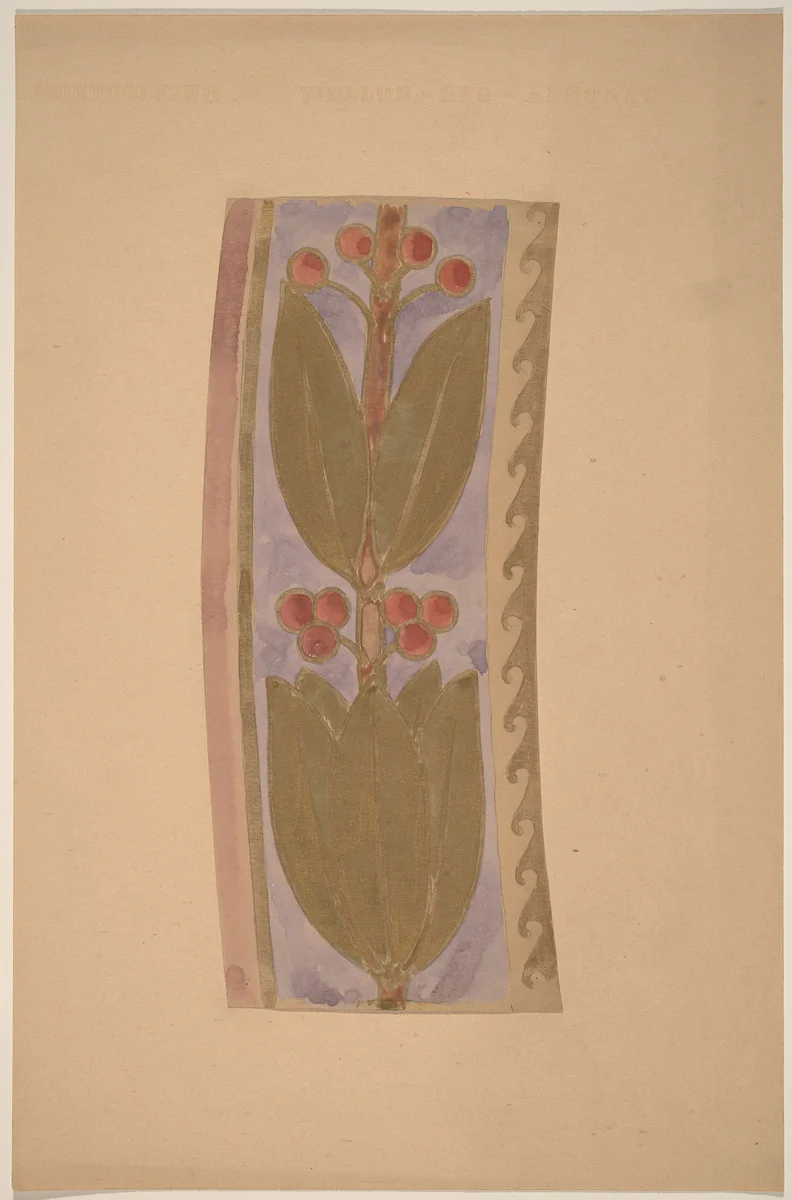 Study for a Border Design by Charles Sprague Pearce, drawing, 1890-1897