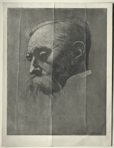 Portrait of Emile Verhaeren by Armand Rassenfosse, print, 1916