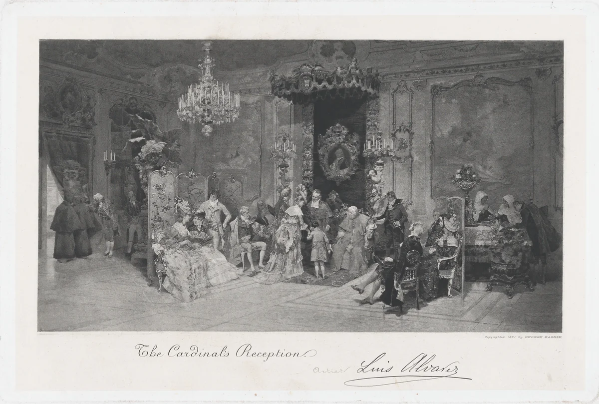 The Cardinal's Reception by Luis Alvarez Catalá, print, 1881