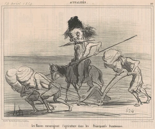 Les russes encourageant l'agriculture by Honoré Daumier, print, 1854
