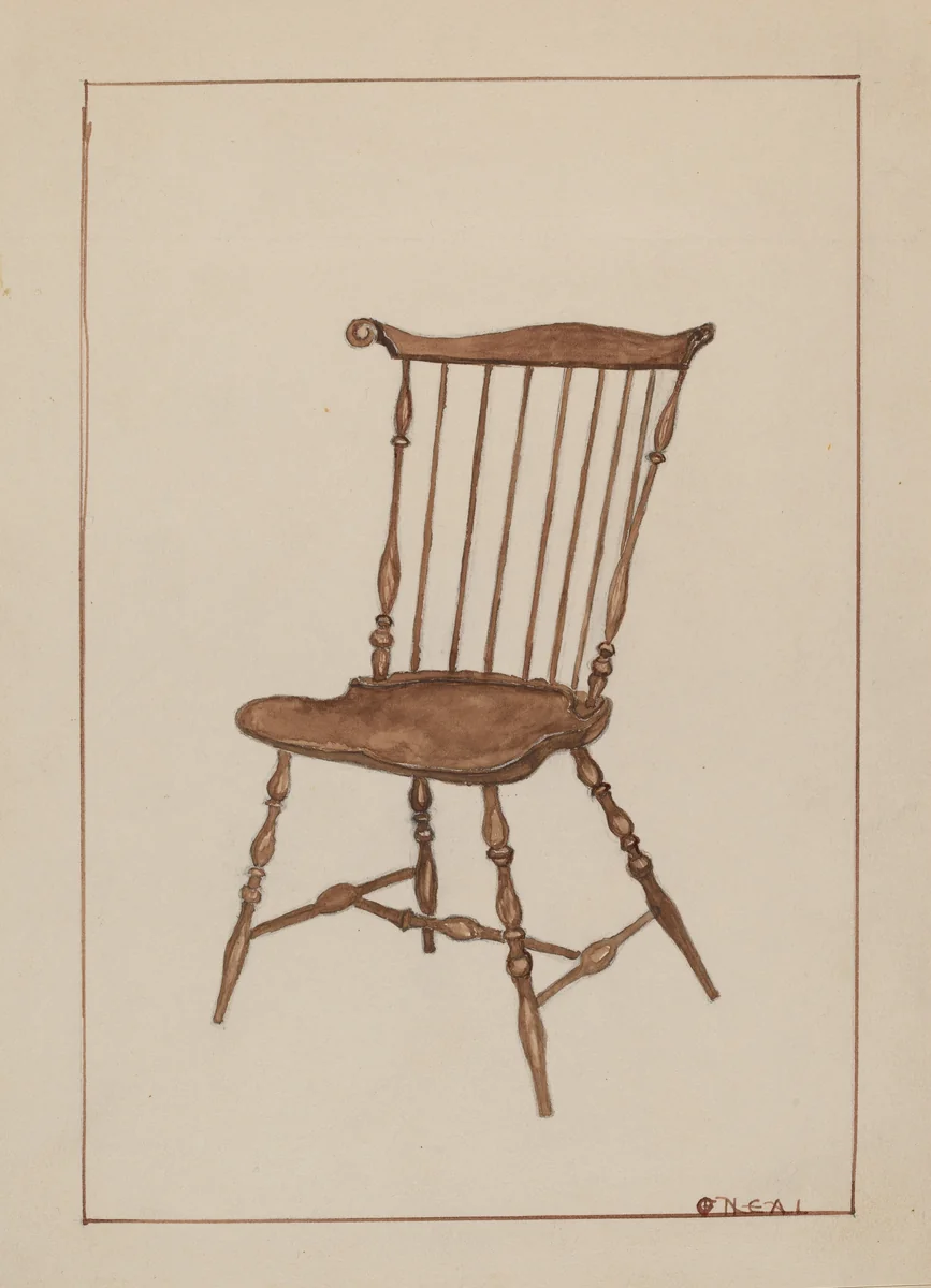 Windsor Chair by Florence Neal, index of american design, 1935-1942