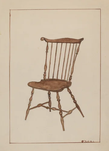 Windsor Chair by Florence Neal, index of american design, 1935-1942