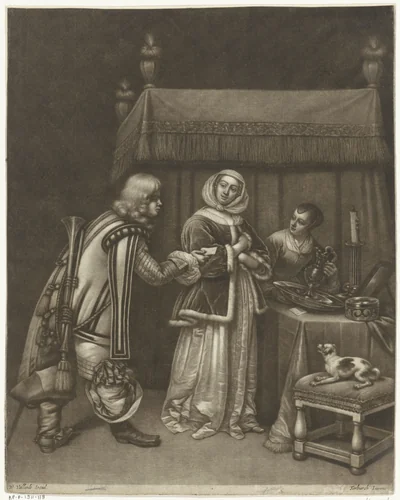 Geweigerde brief by Wallerant Vaillant, print, 1668-1677