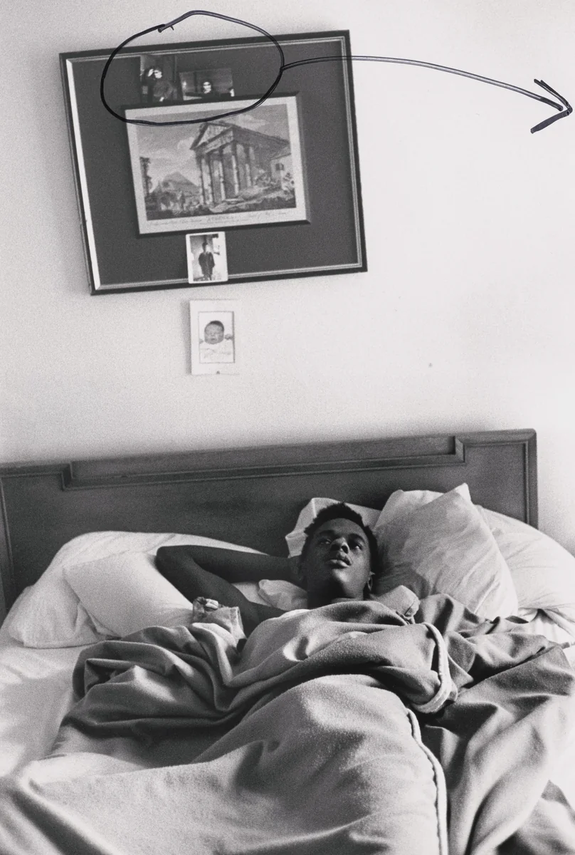 Marcos (in bed) by Jim Goldberg, photograph, 1987