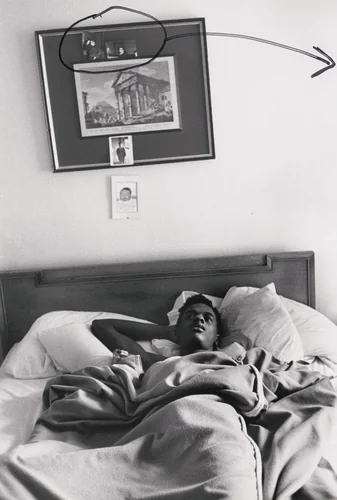 Marcos (in bed) by Jim Goldberg, photograph, 1987