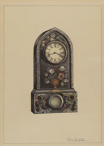 Clock by Lawrence Phillips, index of american design, 1936