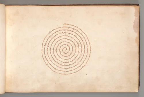 Micrographic Design in the Shape of a Spiral by anonymous, book, 1600-1625