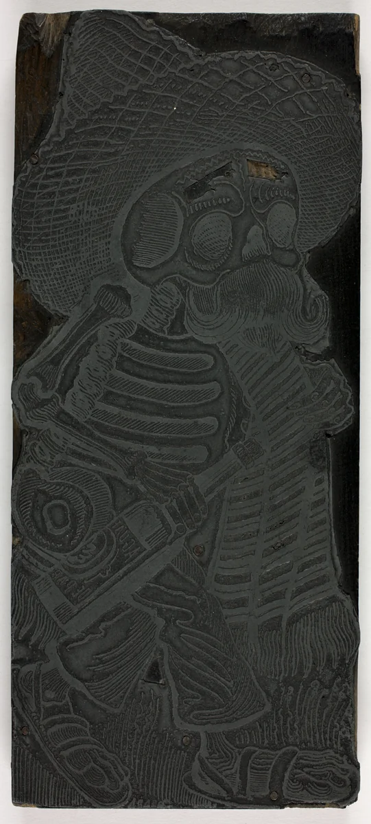 Printing block for Calavera of the Masses, no. 2 by José Guadalupe Posada, other, 1905-1913