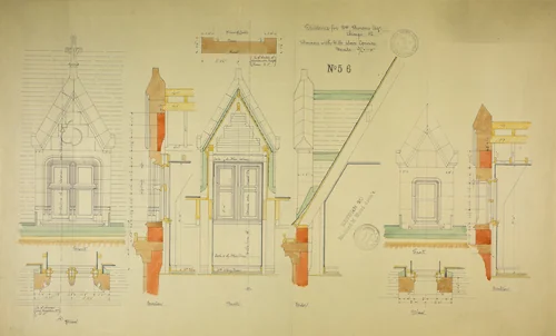 William Borden Residence, Chicago, Illinois, Dormer Details by Richard Morris Hunt, drawing, 1885-1886