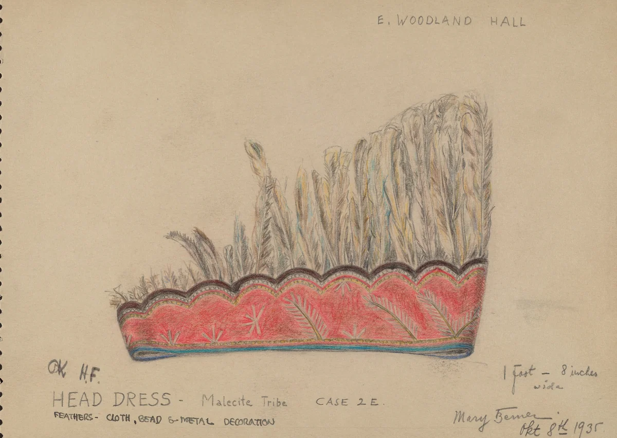 Head Dress by Mary Berner, index of american design, 1935-1942