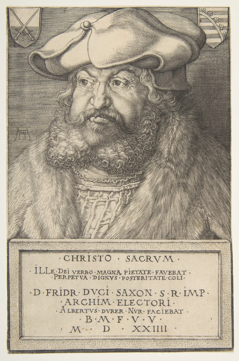Frederick the Wise, Elector of Saxony by Albrecht Dürer, print, 1524