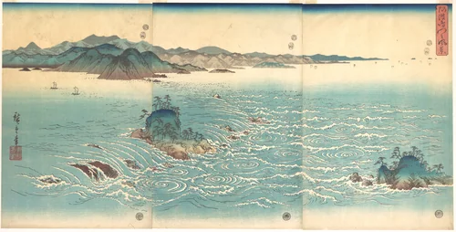 Rapids at Naruto by Utagawa Hiroshige (歌川広重), print, 1857