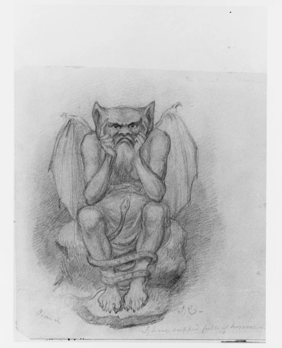 I Have Supped Full of Horrors (from McGuire Scrapbook) by John Cranch, artwork, 1807-1891