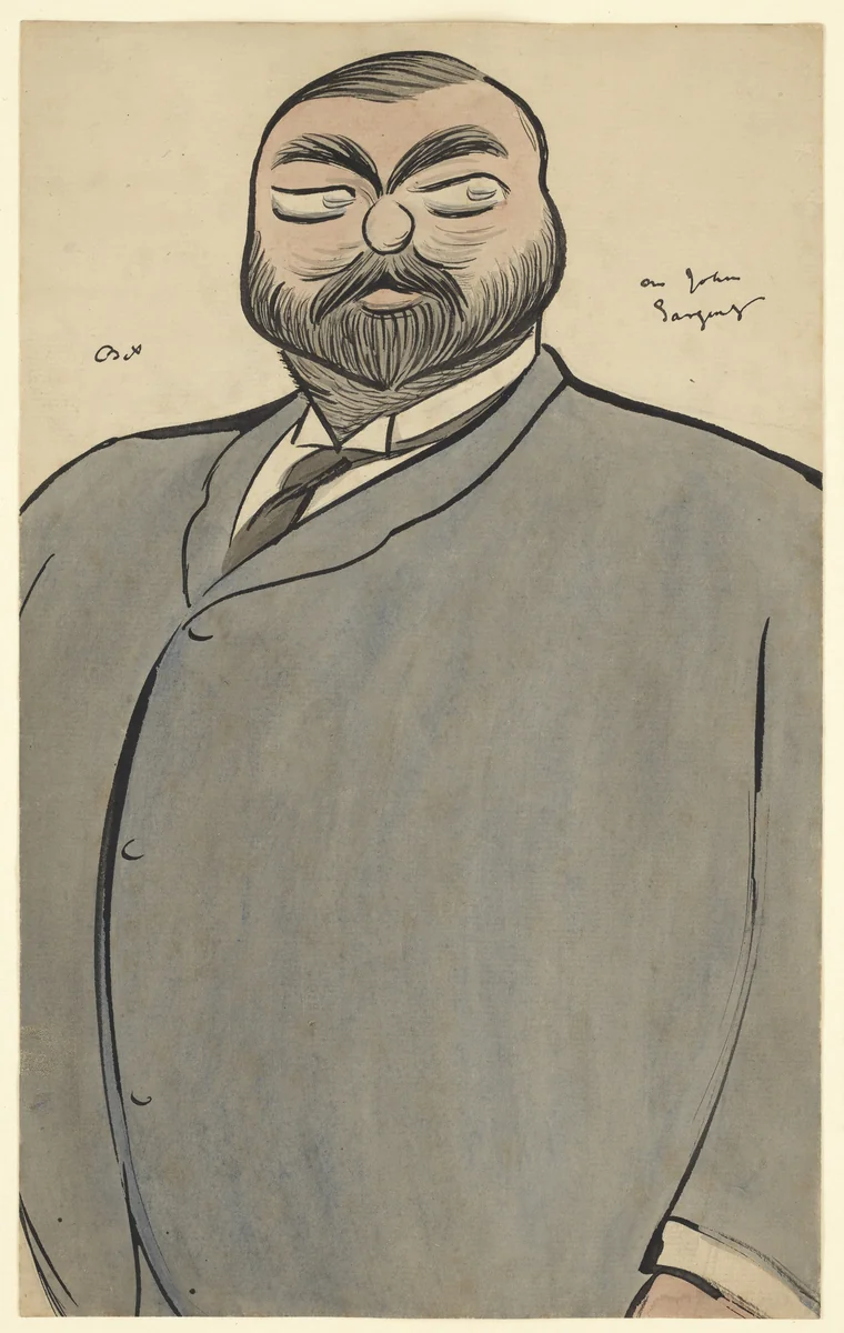 John Singer Sargent by Max Beerbohm, drawing, 1909