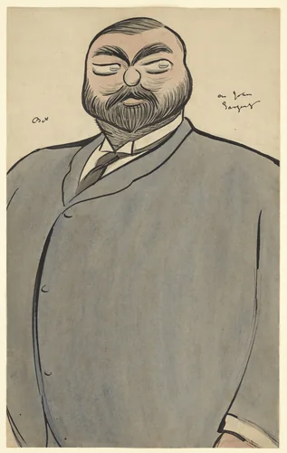 John Singer Sargent by Max Beerbohm, drawing, 1909