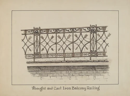 Balcony Railing by Lucien Verbeke, index of american design, 1936