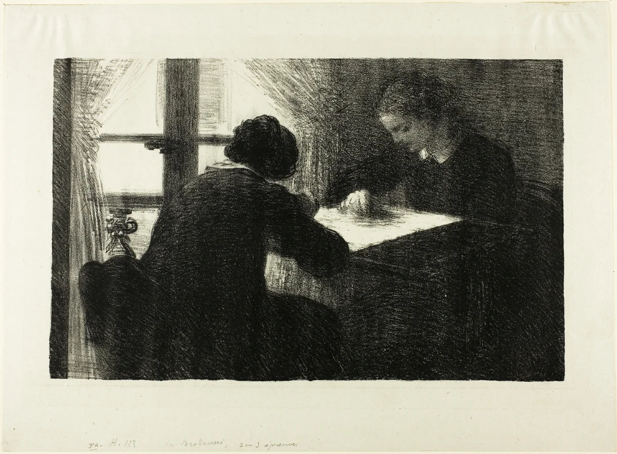 The Embroiderers, second plate by Henri Fantin-Latour, print, 1895